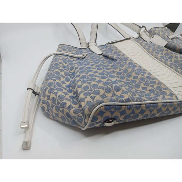 COACH SIGNATURE Jacquard Leather Drawstring Carryall  A1457-F28932 Snakeskin - Picture 3 of 10